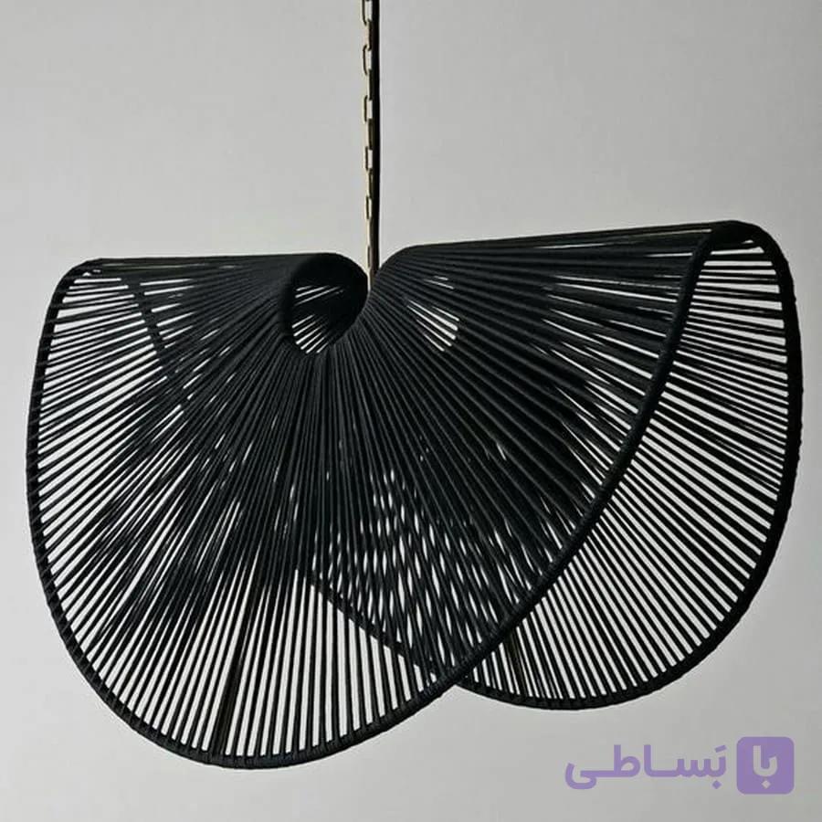 لوستر حصیری رافیا مدل کلاهی خمیده — تصویر 1