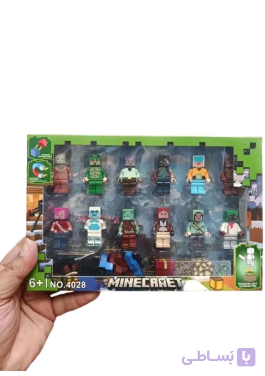 ست ۱۲ عددی مینی فیگور ماینکرافت مغناطیسی به همراه اکسسوری — تصویر 1