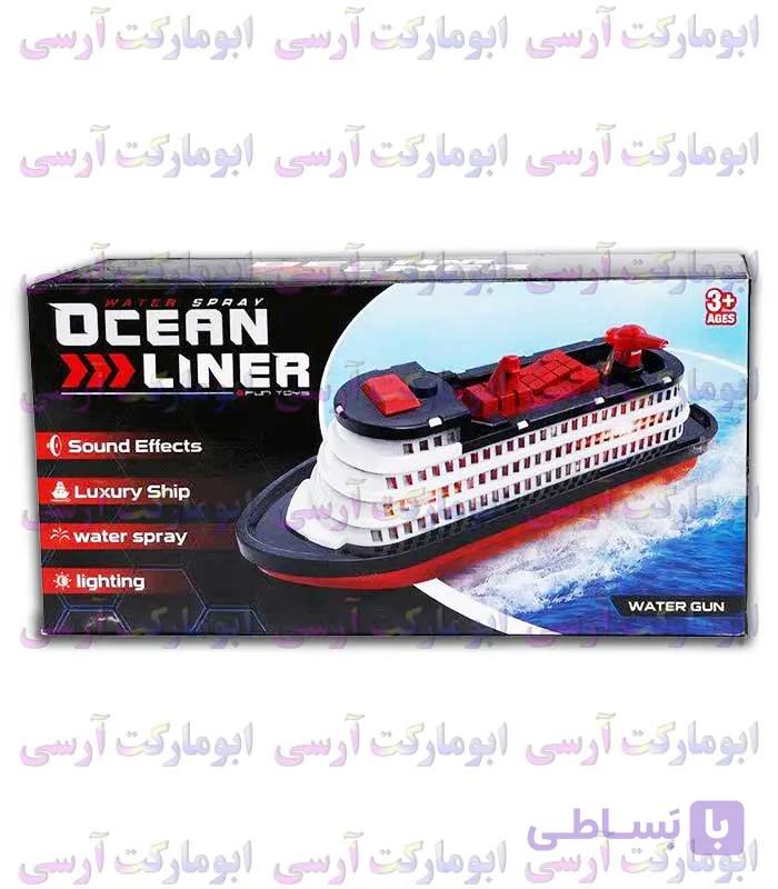 ربات کشتی اقیانوس‌پیما چراغ‌ و صدادار باتری خور(باقابلیت پاشش آب) — تصویر 1