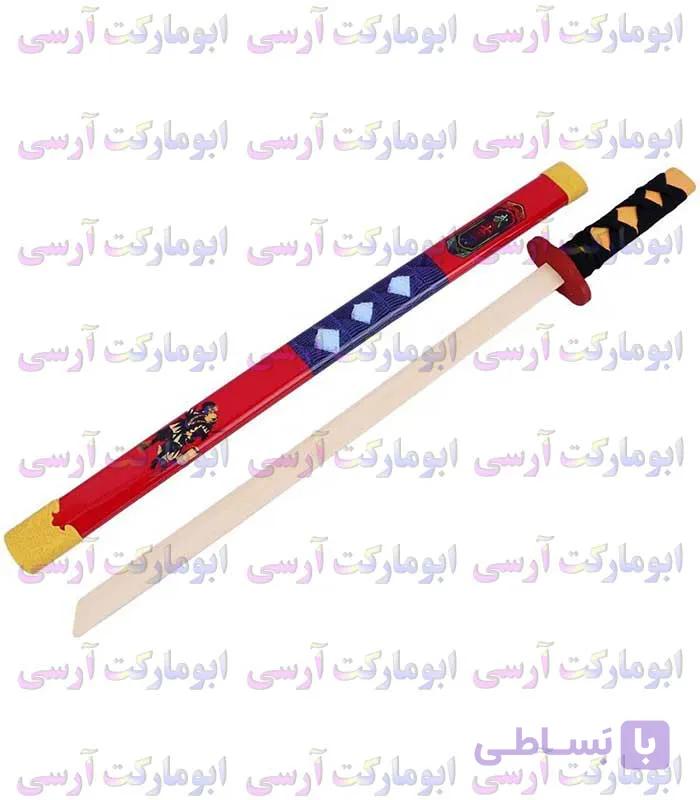 اسباب‌بازی شمشیر چوبی طرح سامورایی کاتانا غلاف پلاستیکی — تصویر 1