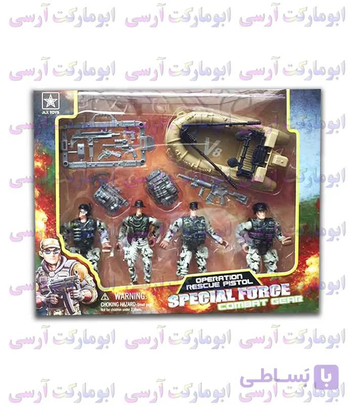 اسباب بازی فیگورهای مفصلی کماندو به همراه قایق و سلاح — تصویر 1