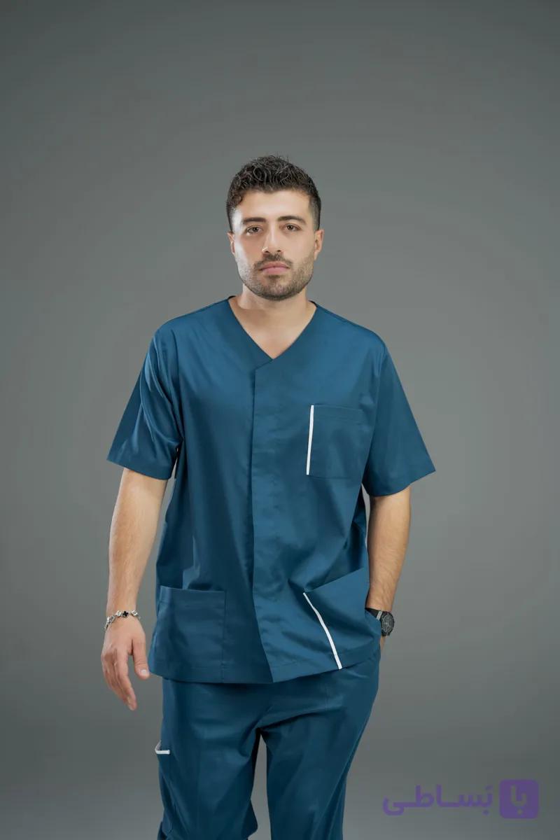 ست اسکراب وشلوار پزشکی مردانه کله غازی | مدل وکتور — تصویر 1