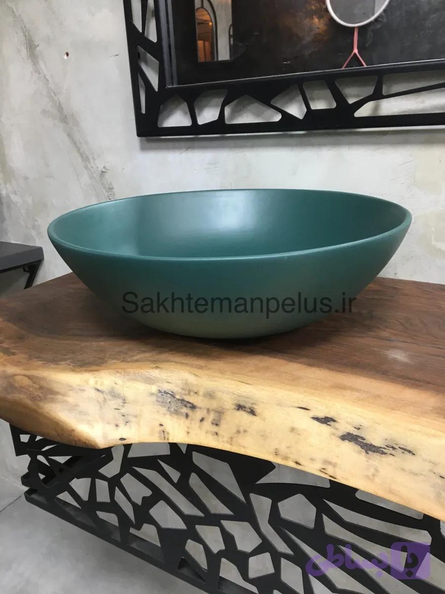 سنگ روشویی رنگی سبز تیره