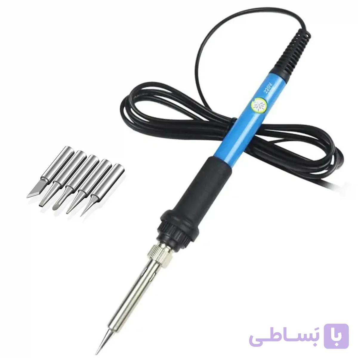 هویه 60 وات سرامیکی دیمردار حرارت متغیر + 5 عدد نوک اضافه — تصویر 1