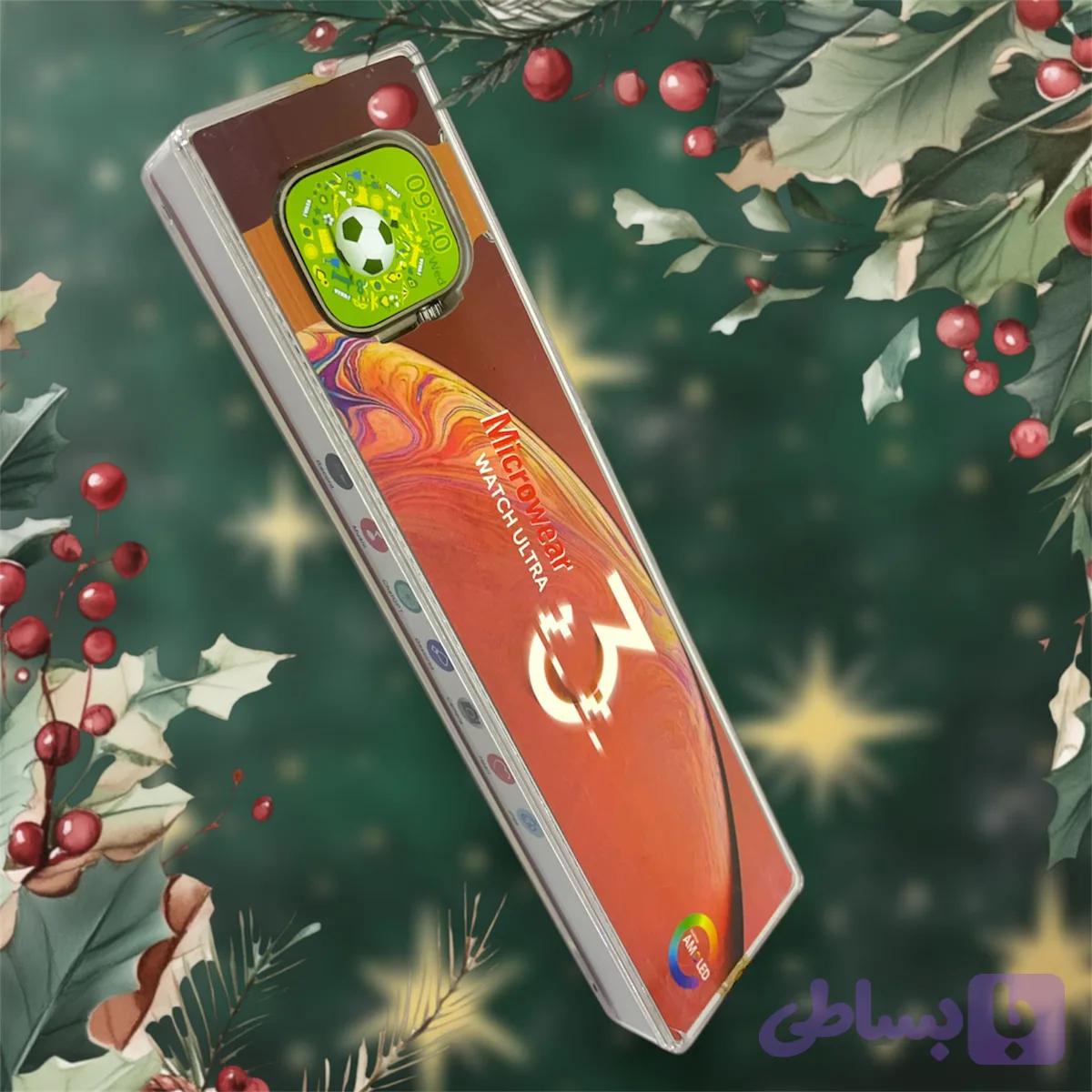 ساعت هوشمند میکروویر مدل Ultra3 دارای قابلیت صفحه نمایش رنگی و لمسی، قابلیت مکالمه از طریق بلوتوث، پشتیبانی از زبان فارسی در منو — تصویر 1