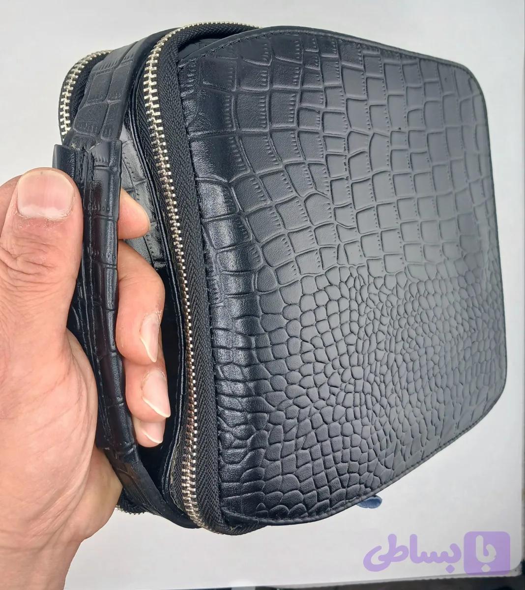 کیف دوشی کراس چرم طبیعی گاوی — تصویر 1