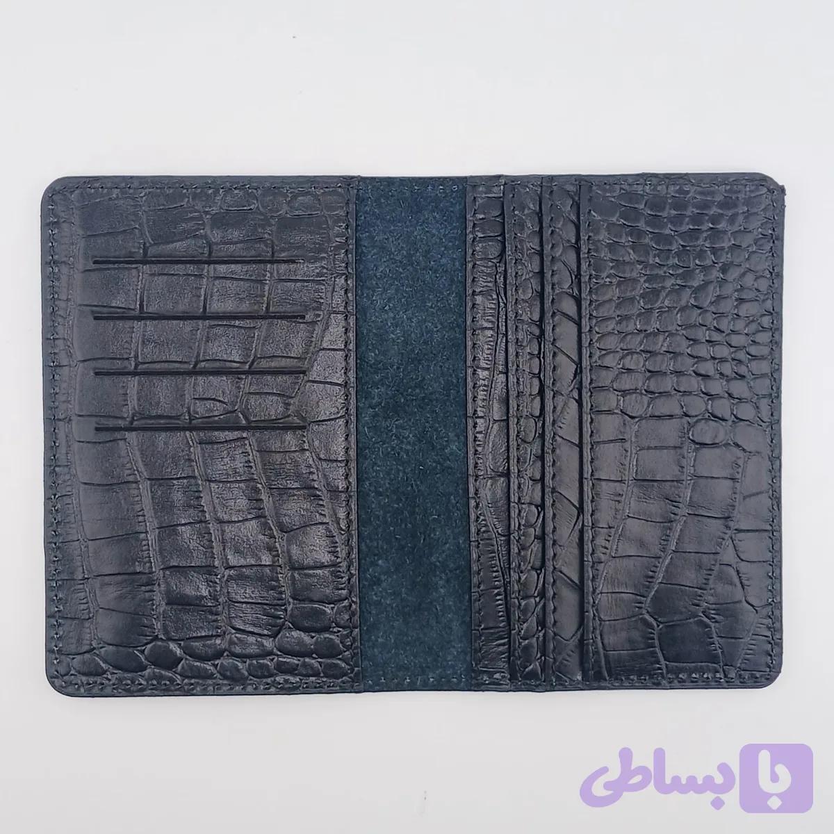 کیف مدارک خودور چرم طبیعی گاوی کروکو — تصویر 1