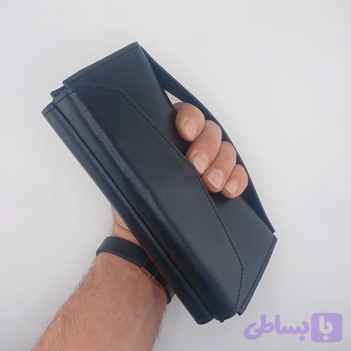 کیف پول و مدارک دستی موبایلی چرم طبیعی گاوی — تصویر 1
