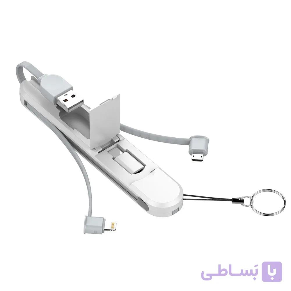 کابل تبدیل USB به USB-C/MicroUSB/لایتنینگ الدینیو مدل LC-130 — تصویر 1