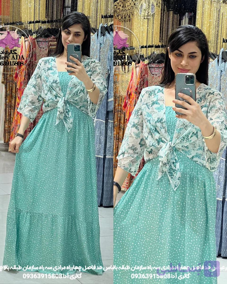 پیراهن ماکسی ساحلی رویه حریر 101-1 — تصویر 1