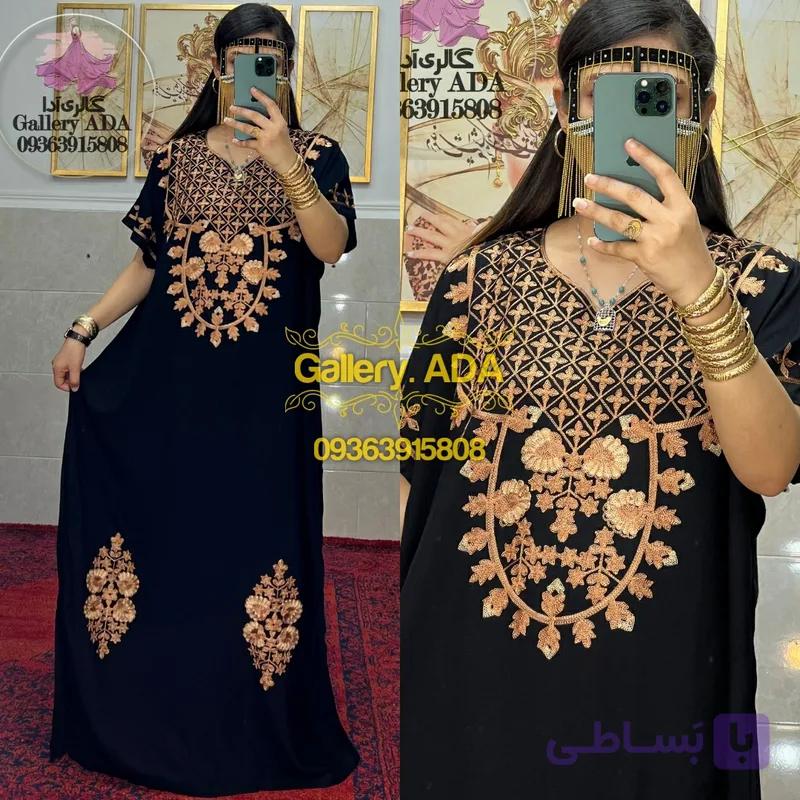 پیراهن ماکسی مدل مصری آستین کوتاه کد 022 — تصویر 1