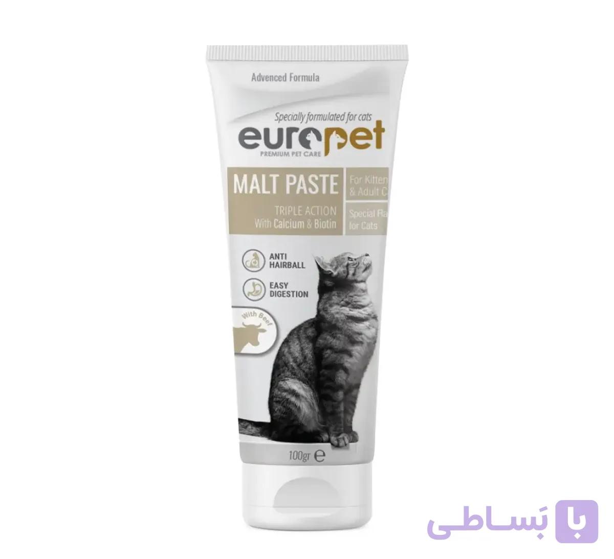 خمیر مالت مخصوص گربه با طعم مرغ یوروپت ۱۰۰ گرم — تصویر 1