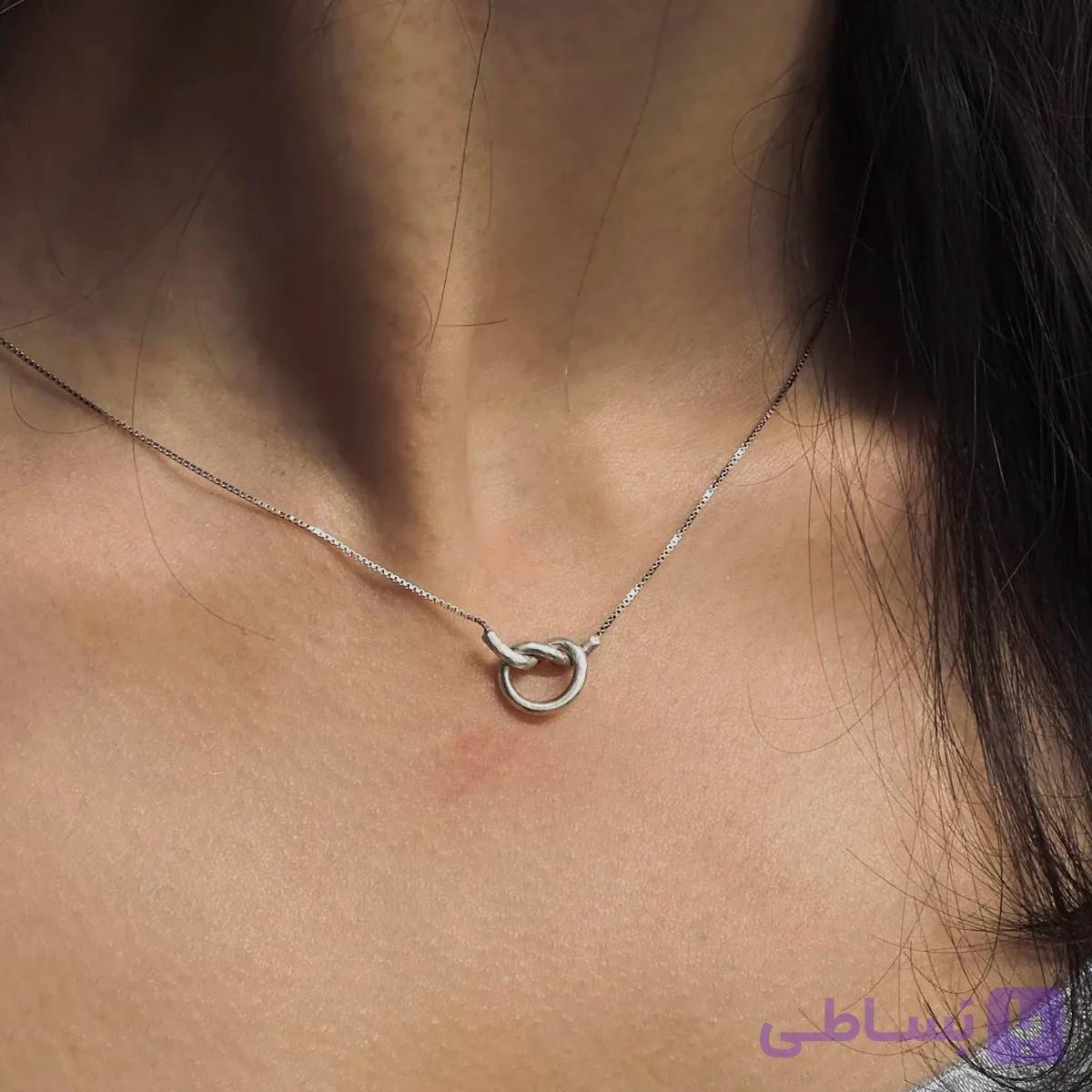 گردنبند گره میثاق نقره — تصویر 1