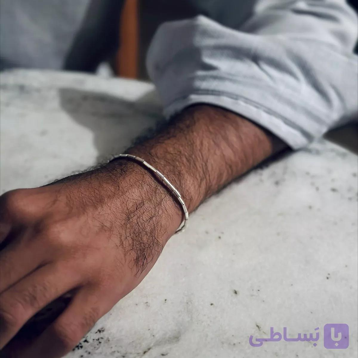 دستبند پروفیل تمام نقره — تصویر 1