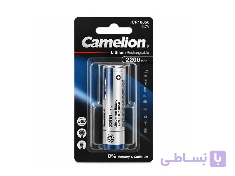 باتری 18650 کملیون 2200 میلی آمپر لیتیوم یون قابل شارژ — تصویر 1