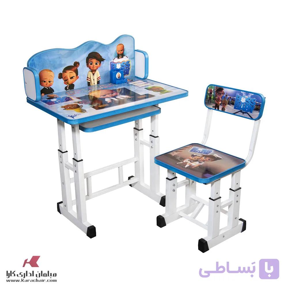 صندلی میز تحریر کودک و نوجوان طرح بچه رییس آبی — تصویر 1