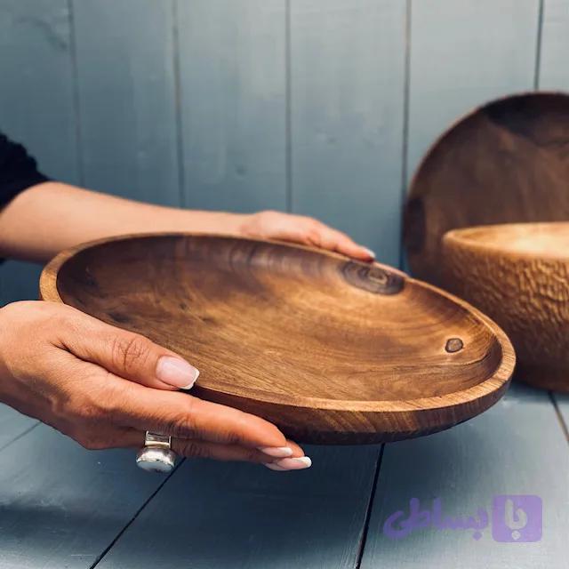 ظرف چوبی پذیرایی گردو کد 909 — تصویر 1