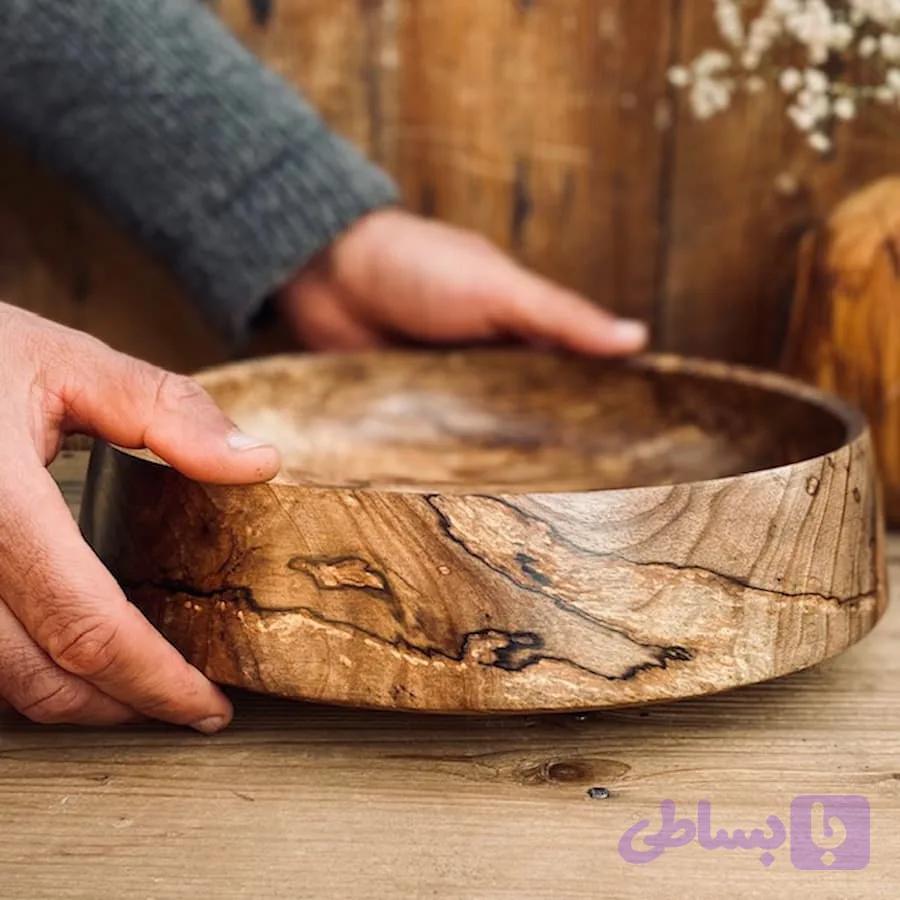 ظرف چوبی پذیرایی گردو کد 010052 — تصویر 1