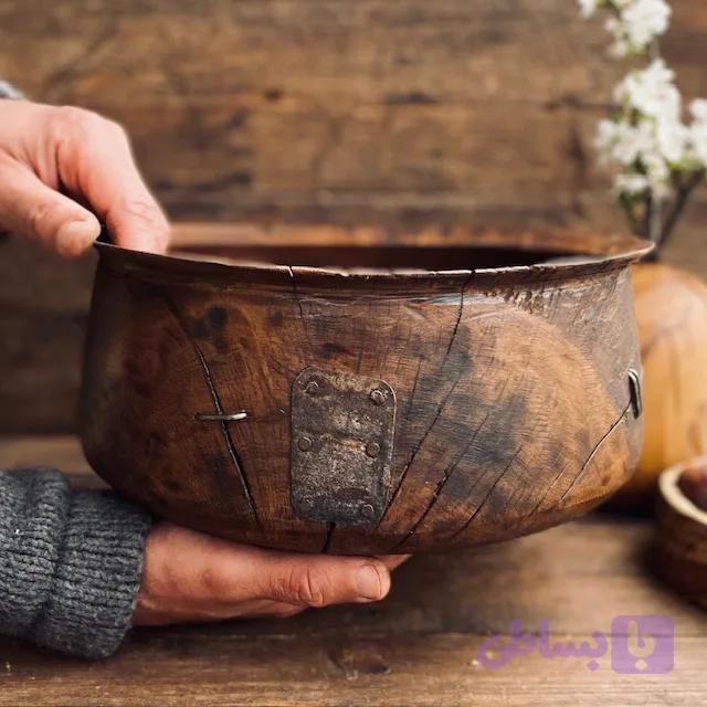 کاسه چوبی مدل پیندار کد 0448 — تصویر 1