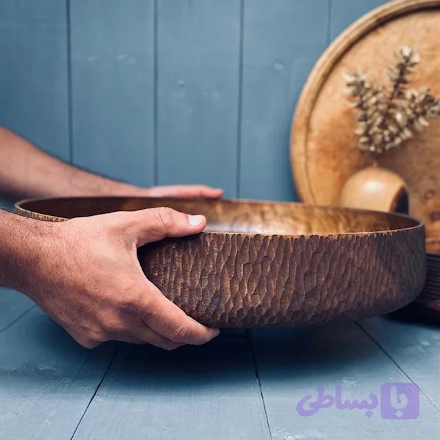 ظرف چوبی پذیرایی گردو کد 0995 — تصویر 1