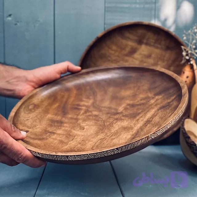 ظرف چوبی پذیرایی گردو کد 0973 — تصویر 1