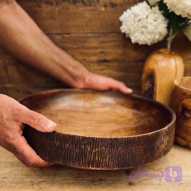 ظرف چوبی پذیرایی گردو کد 010077 — تصویر 1