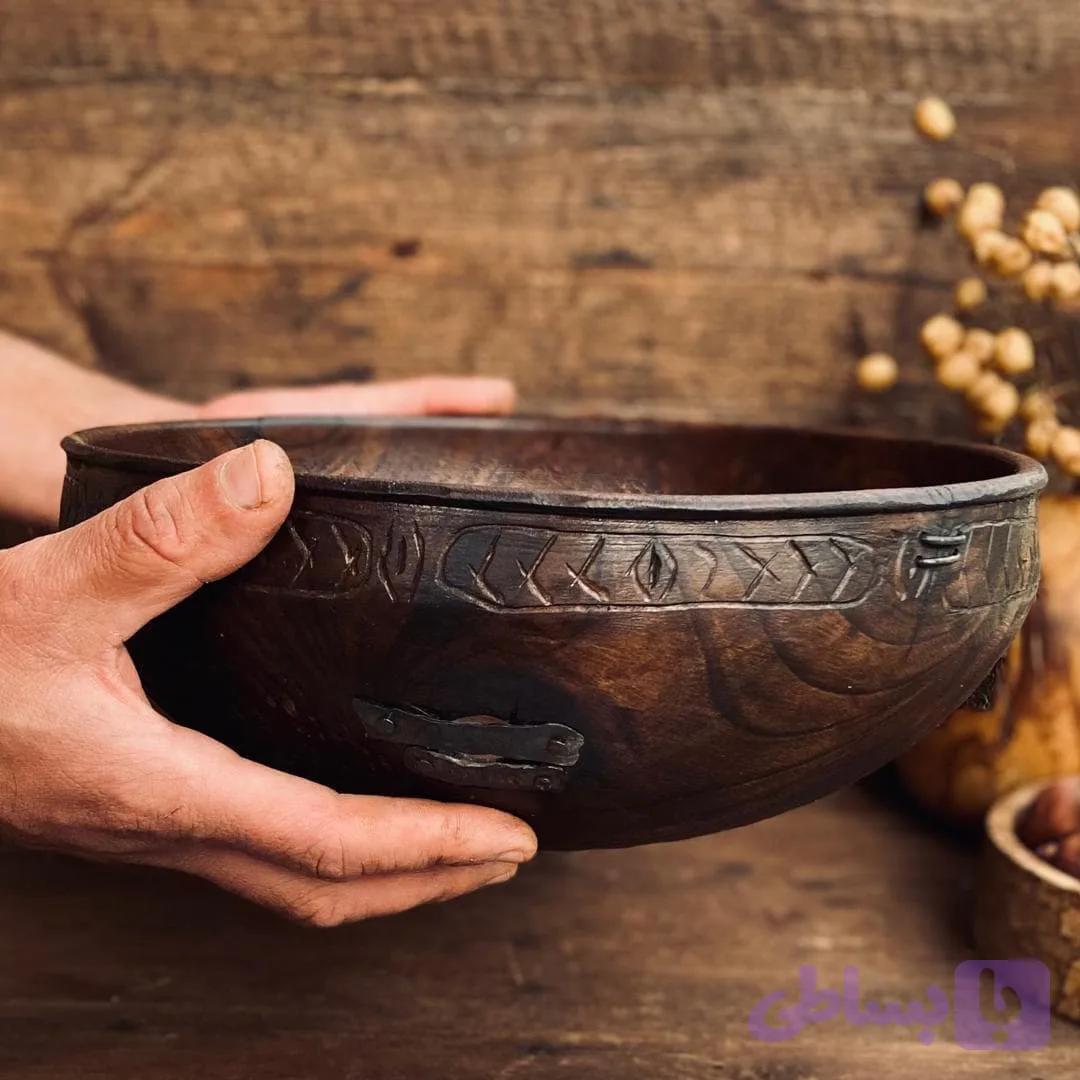 کاسه چوبی مدل پیندار کد 0394 — تصویر 1