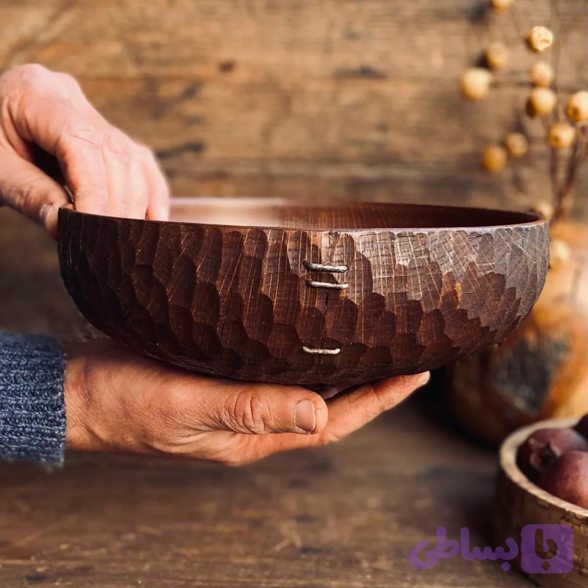 کاسه چوبی مدل پیندار کد 0423 — تصویر 1