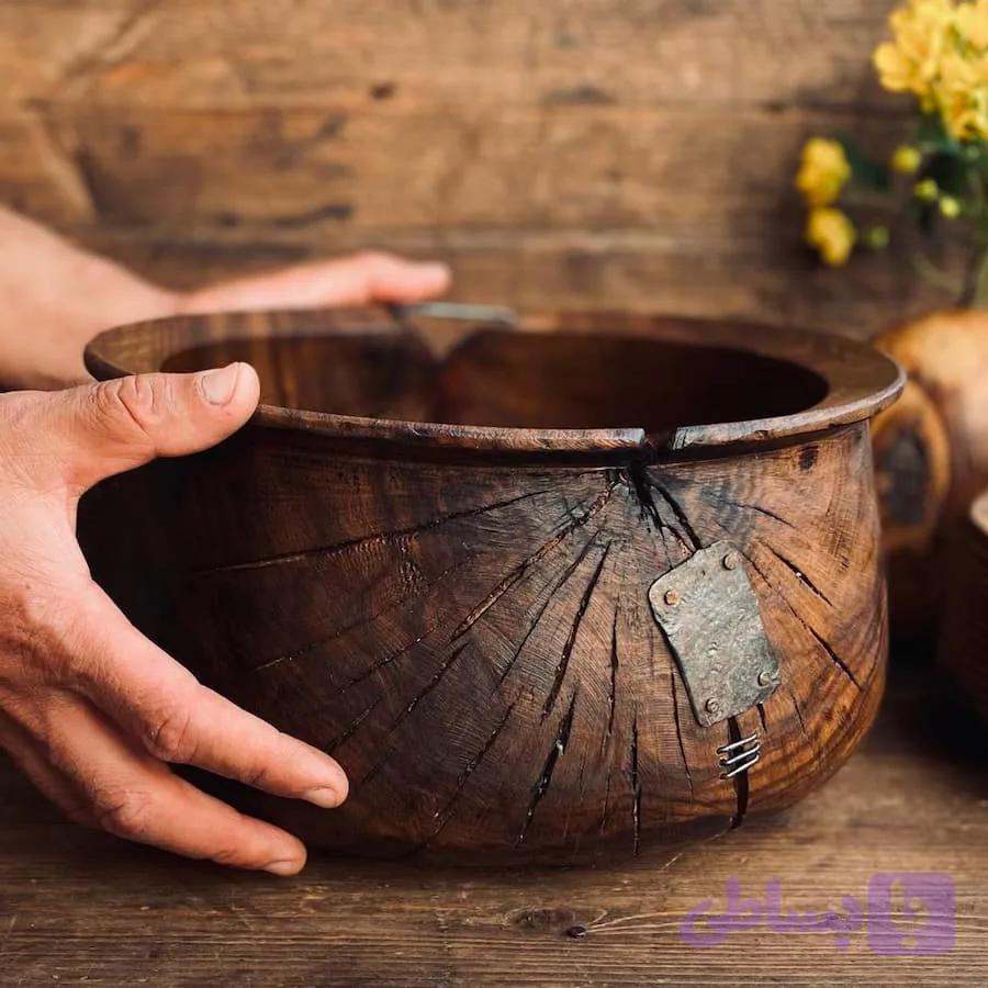 کاسه چوبی مدل پیندار کد 0387 — تصویر 1
