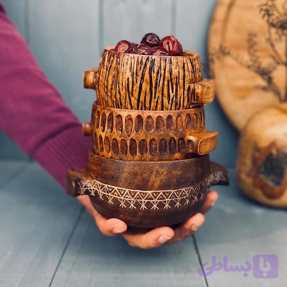 کاسه چوبی کد 0291 — تصویر 1