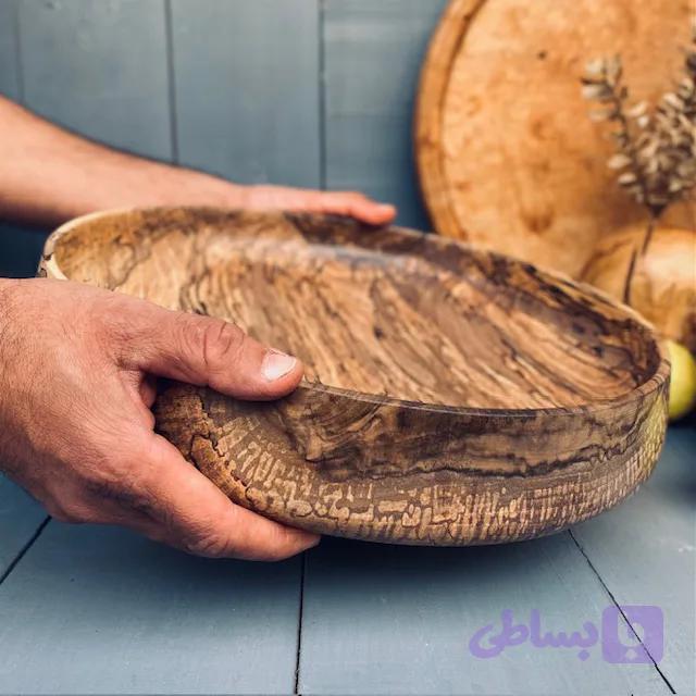 ظرف چوبی پذیرایی گردو کد 010018 — تصویر 1