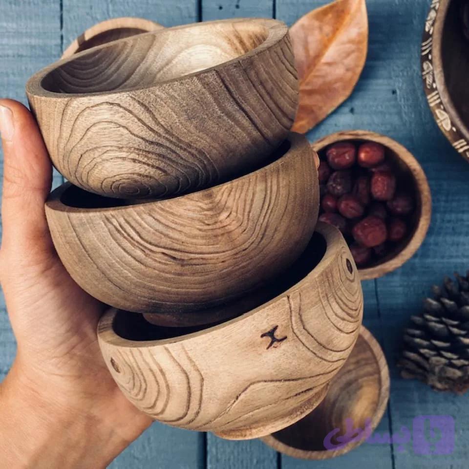 کاسه آجیل خوری چوبی کد 556 — تصویر 1