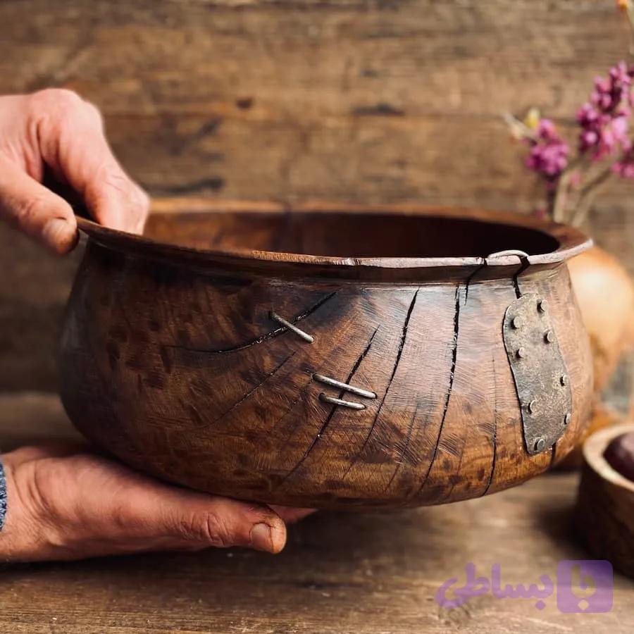 کاسه چوبی مدل پیندار کد 0465 — تصویر 1