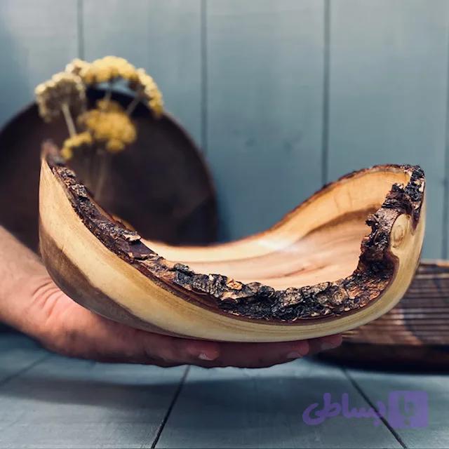 کاسه چوبی لبه پوستی کد 0189 — تصویر 1