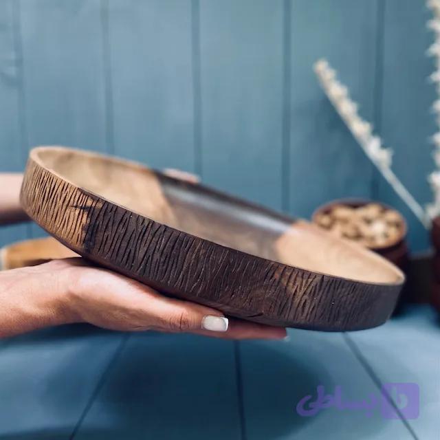 ظرف چوبی پذیرایی گردو کد 931 — تصویر 1