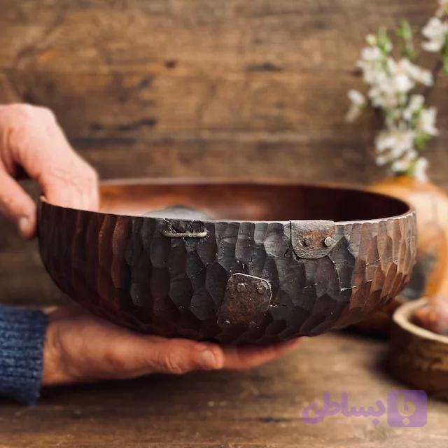 کاسه چوبی مدل پیندار کد 0452 — تصویر 1