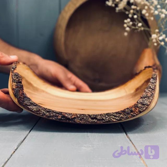 کاسه چوبی لبه پوستی کد 193 — تصویر 1