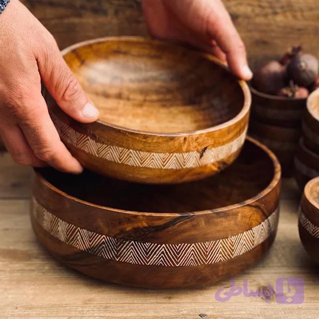 ظرف چوبی دو عددی مدل بینه کد 010063