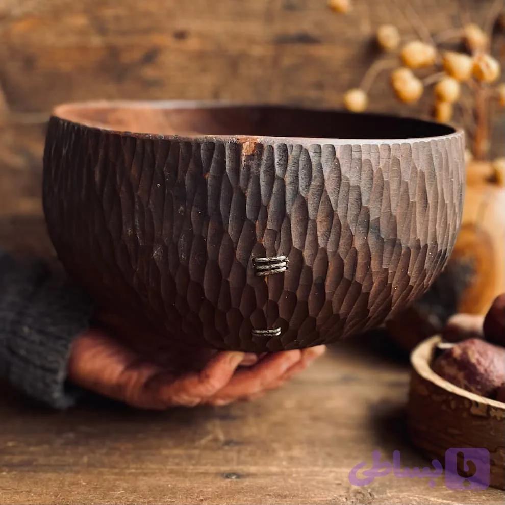 کاسه چوبی مدل پیندار کد 0417 — تصویر 1