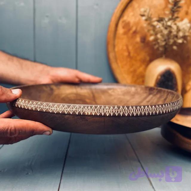 ظرف چوبی پذیرایی گردو کد 0991 — تصویر 1