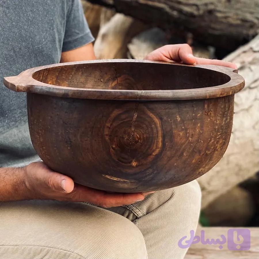 کاسه چوبی گردو کد 0357 — تصویر 1