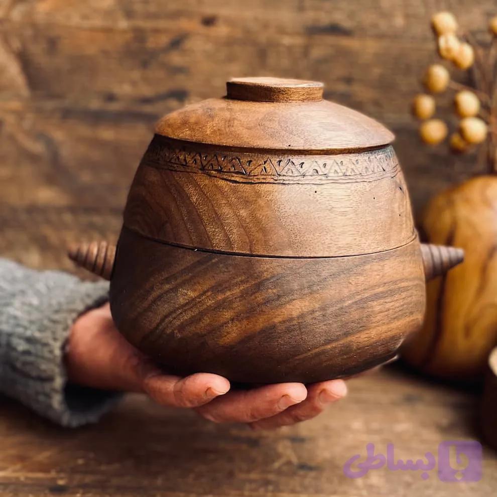ظرف دربدار چوبی کد 100069 — تصویر 1