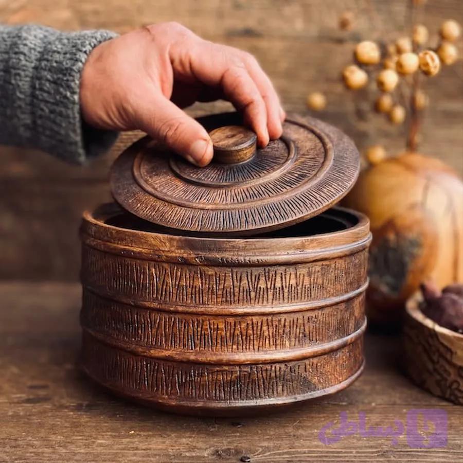 ظرف دربدار چوبی کد 100033 — تصویر 1