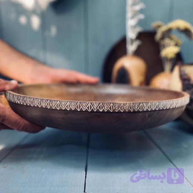 ظرف چوبی پذیرایی گردو کد 951 — تصویر 1