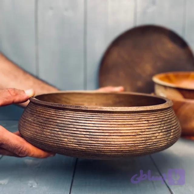 کاسه چوبی گردو کد 0241 — تصویر 1