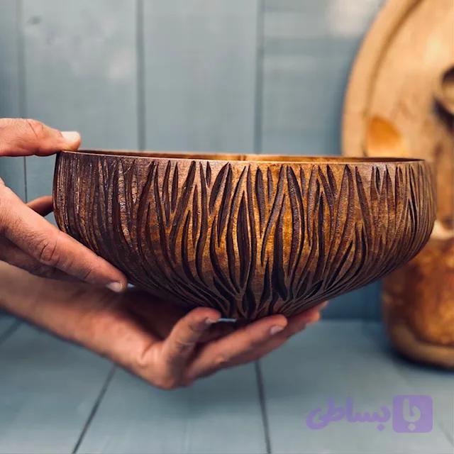 کاسه چوبی دستساز افرا کد 0224 — تصویر 1