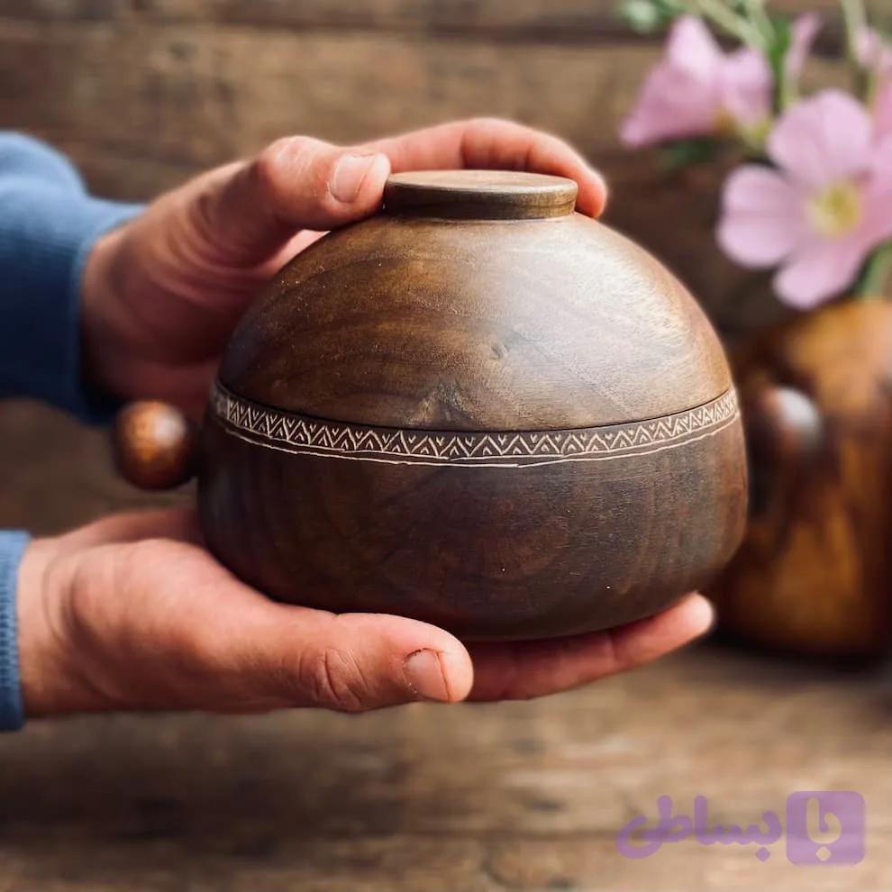 ظرف دربدار چوبی کد 100086 — تصویر 1
