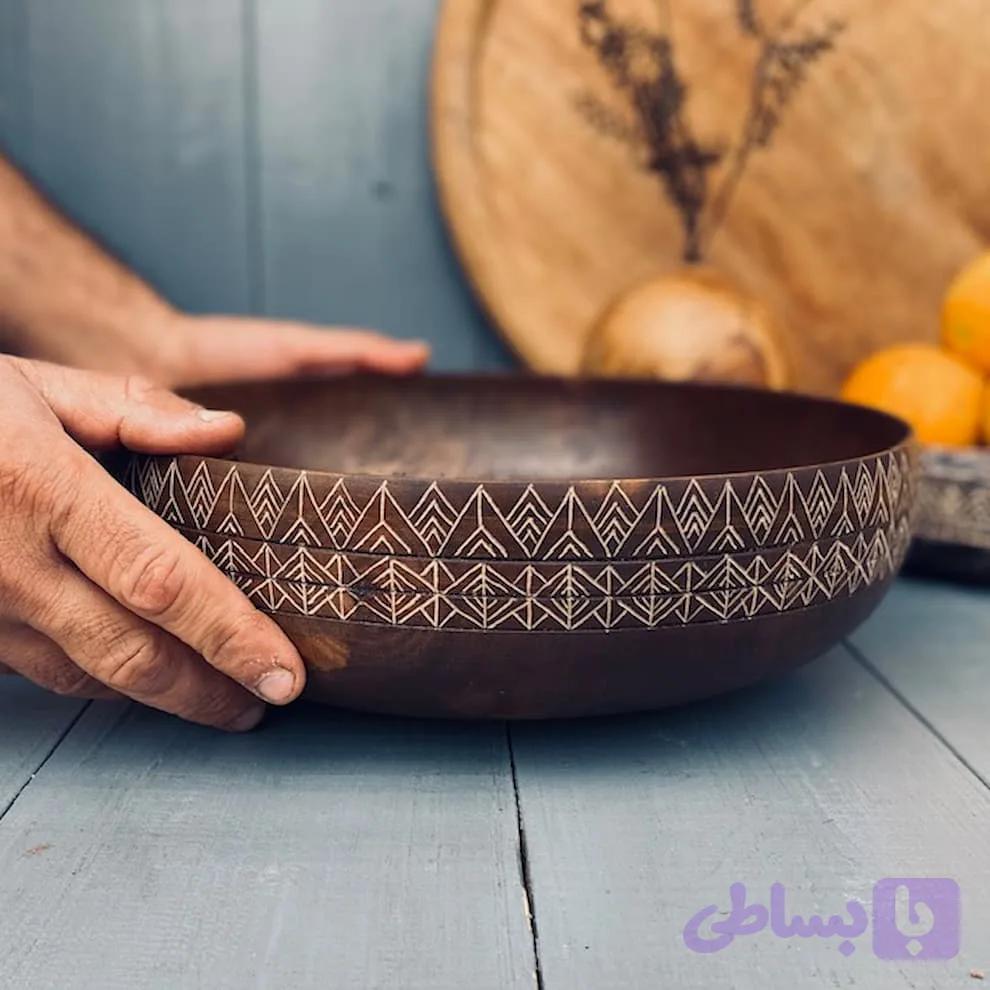 کاسه چوبی گردو کد 0285 — تصویر 1