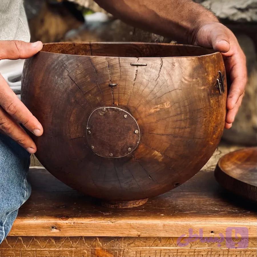 کاسه چوبی مدل پیندار کد 0573 — تصویر 1