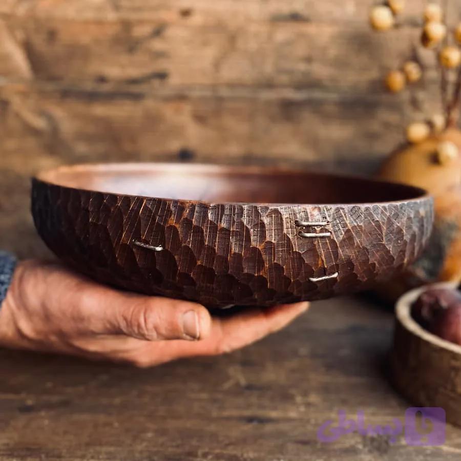کاسه چوبی مدل پیندار کد 0425 — تصویر 1